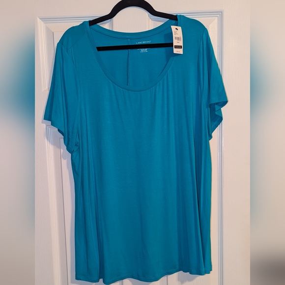 BNWT Lane Bryant Blue Scoop Neck Tee size 18/20 - Picture 1 of 6